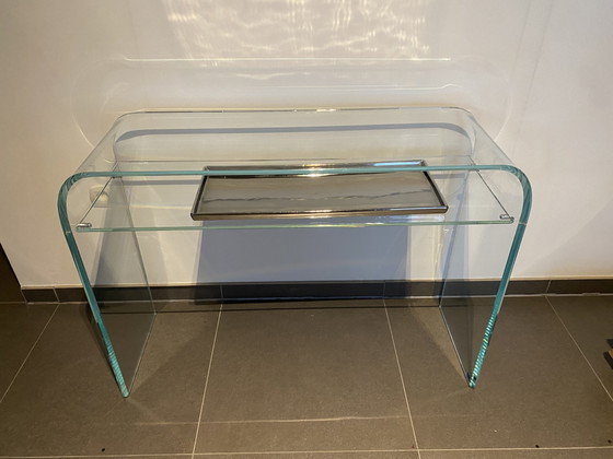 Console en verre courbé, design italien, SICA – Glass, Chrome (photo 5 of 10)