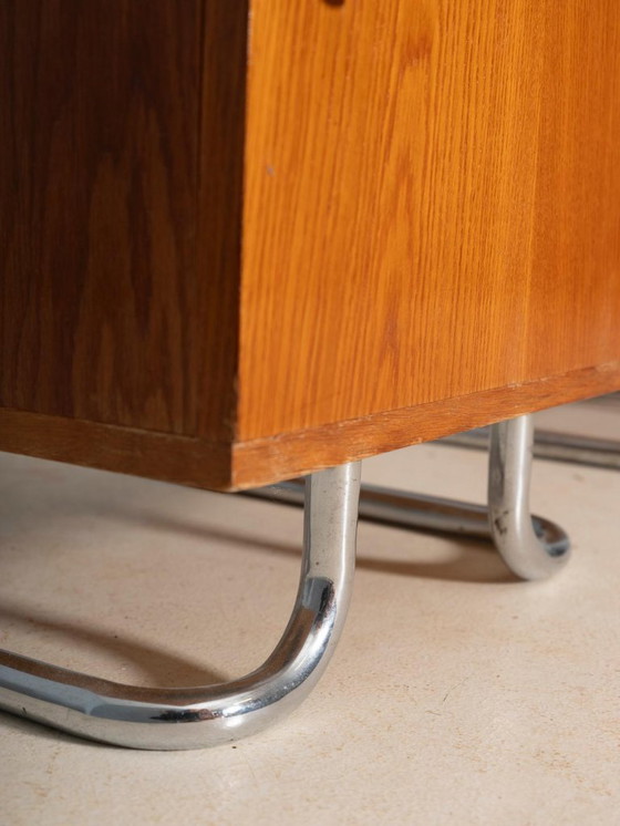 Image 1 of Pair of Chromed Nightstands, Vichr & spol, 1950s, Czechoslovakia