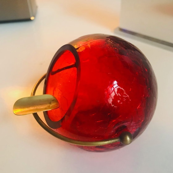 Image 1 of Posacenere vintage - Cristallo smerigliato - Rame - Marita Voigt - Harzkristall - Space Age - 1970