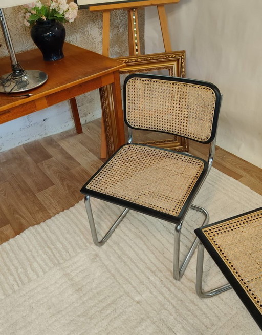 Sedia Cesca B32 Nera di Marcel Breuer, Italia – eetkamerstoelen, Rattan, Wood, Vintage (photo 2 of 15)
