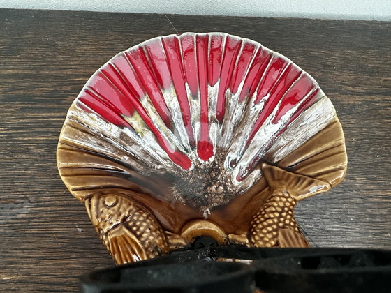 Image 1 of Serviteur à Hors D'œuvres Vintage Céramique Barbotine attribué Vallauris