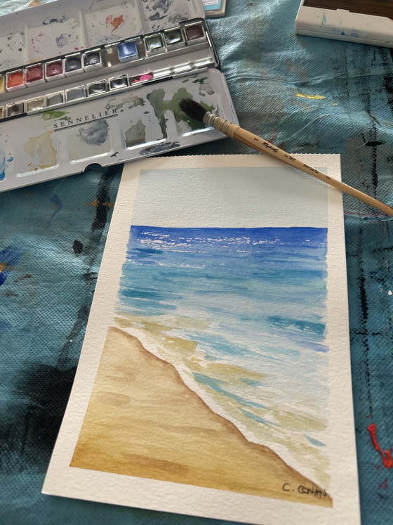 Image 1 of Seaside watercolor