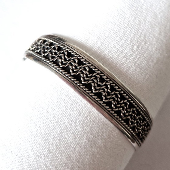Image 1 of Zilveren armband - Zilveren klemarmband - 925 