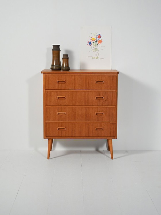 Image 1 of Scandinavian Teak Chest of Drawers, 50s