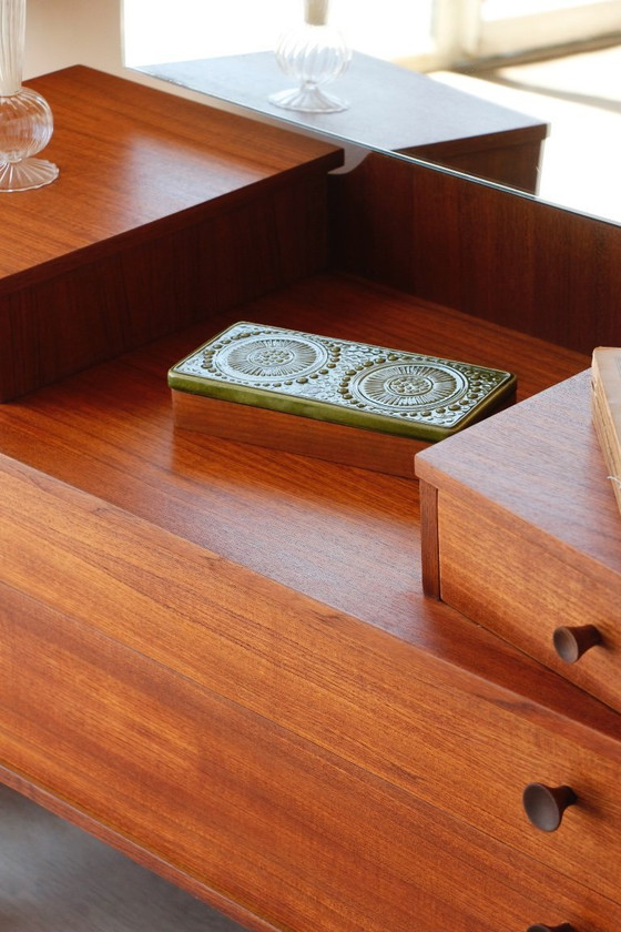 Image 1 of Vintage teakhouten kaptafel Avalon - Scandinavisch design uit het midden van de 20e eeuw