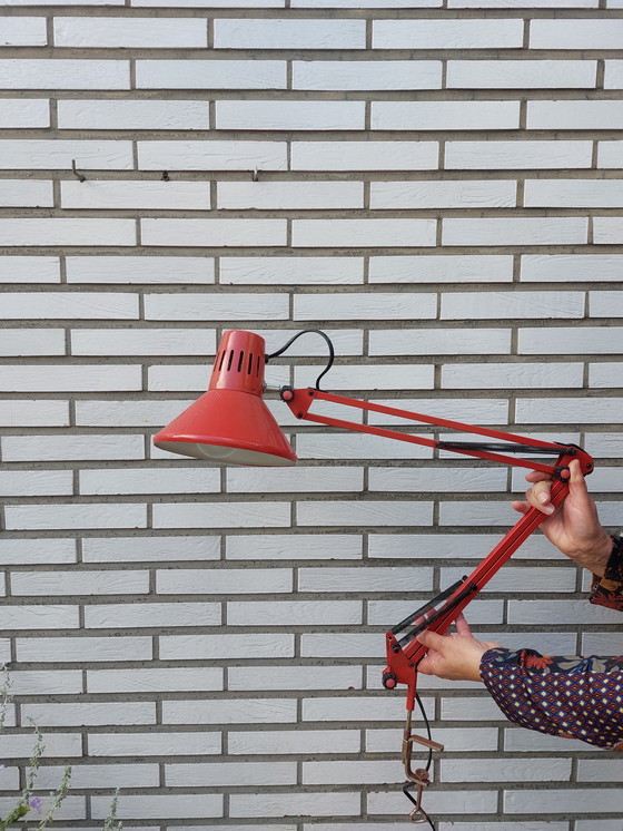 Image 1 of Lampada da architetto rossa vintage
