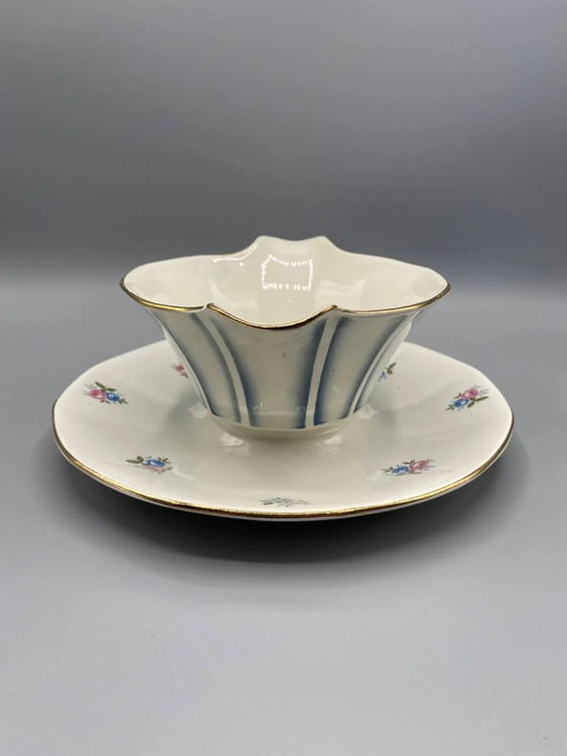 Salsiera modello 9123 di Digoin Sarreguemines con sottopiattino incorporato. – decoratieve objecten (photo 2 of 6)