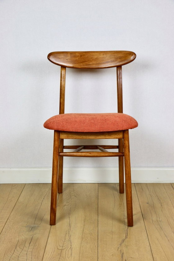 Image 1 of Hałas vintage chair brick terracotta - set of 4