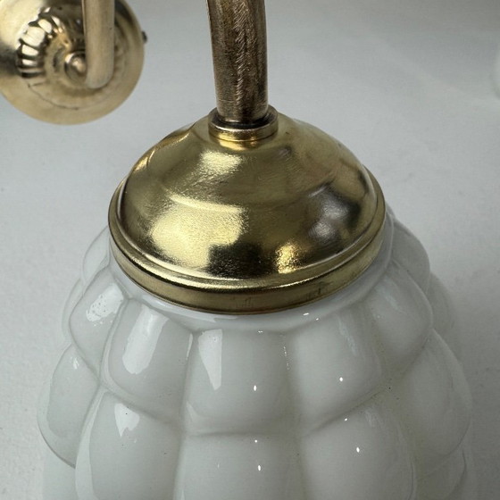 Image 1 of PAIR OF VINTAGE OPALINE WALL SCONCES