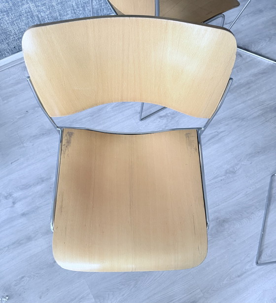 Image 1 of 6x David Rowland voor HOWE - 40/4 Sled-Base Side Chair
