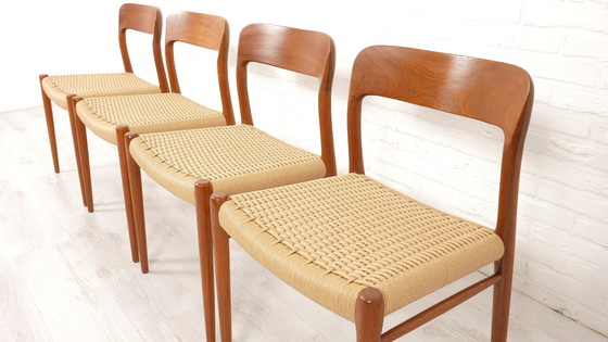 Image 1 of  4 X Vintage Dining Chairs Niels Otto Mller Model 75