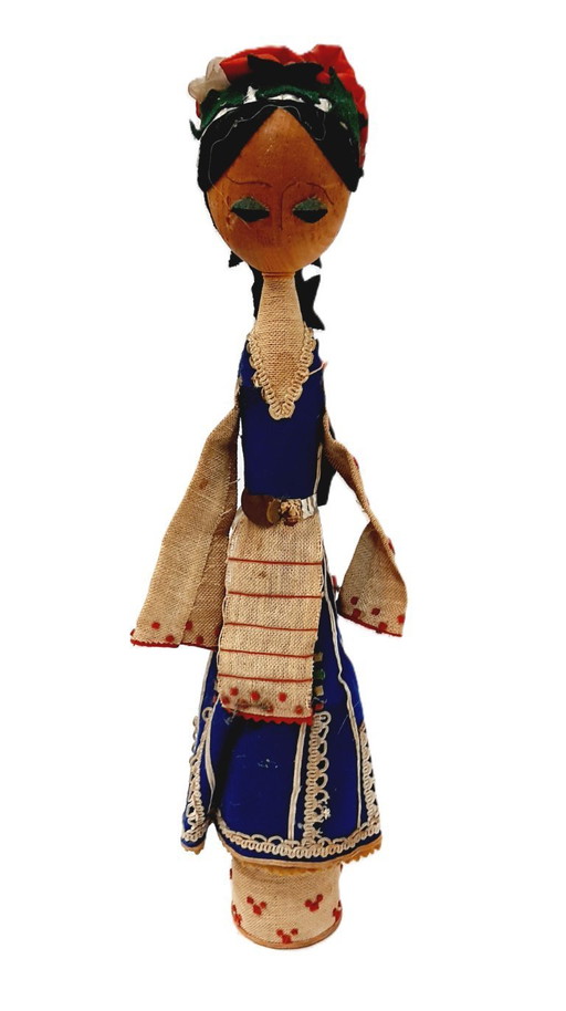 Antike große volkstümliche Holzpuppe