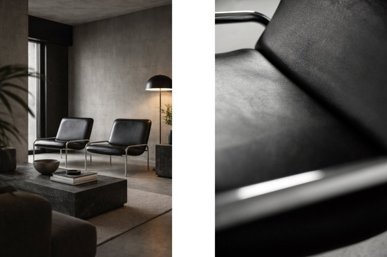 Image 1 of Vintage minimalistische chromen fauteuils van Thonet, jaren 70, set van 2