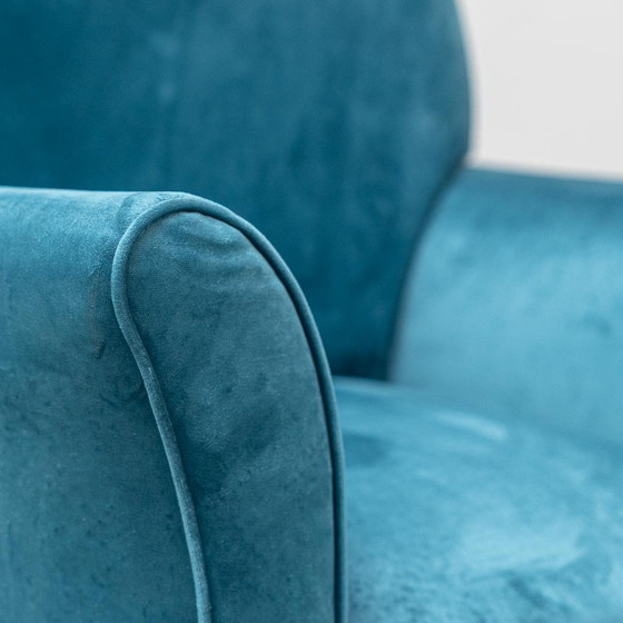 Coppia di poltrone vintage in velluto blu anni ’70 modernariato – Velvet (photo 6 of 10)