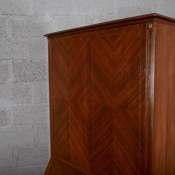 Art Deco Drop-Front Trumeau Credenza – Specchi, Legno (photo 14 of 17)