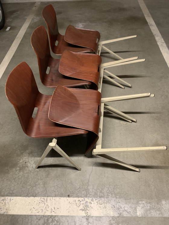 Image 1 of Esszimmerstühle von Galvanitas, entworfen von Elmar Flototto; Thur-op-Seat.