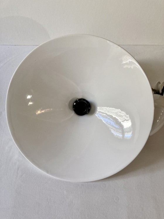 Image 1 of Weiße, glasierte Keramik-Pendelleuchte mit verstellbarer Höhe von The French House