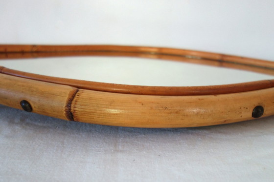 Image 1 of Specchio vintage in rattan di bambù