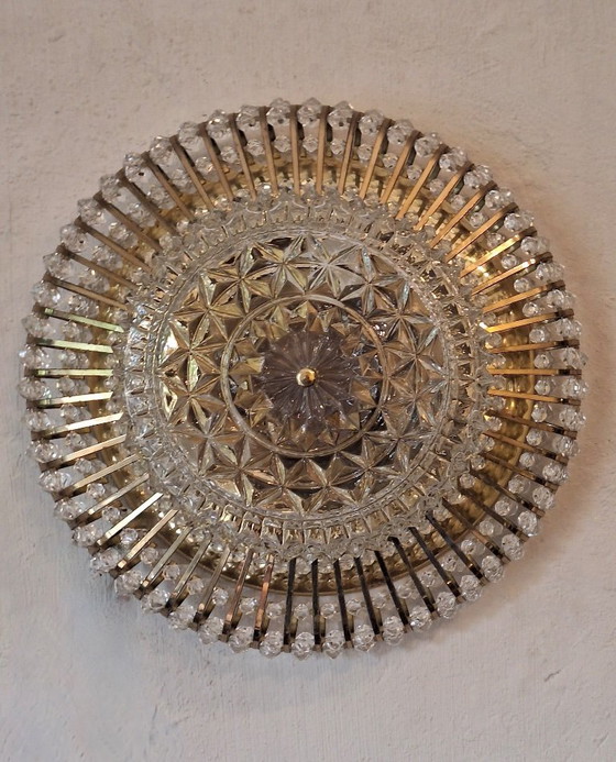 Lámpara de techo de latón y cristal de Ernst Palme Palwa, década de 1970. – Plafones, Brass (photo 3 of 8)