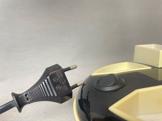 Image 1 of Japanse zwart plastic organiser bureaulamp van Kyoji Tanaka voor Rabbit Tanaka, jaren 1980