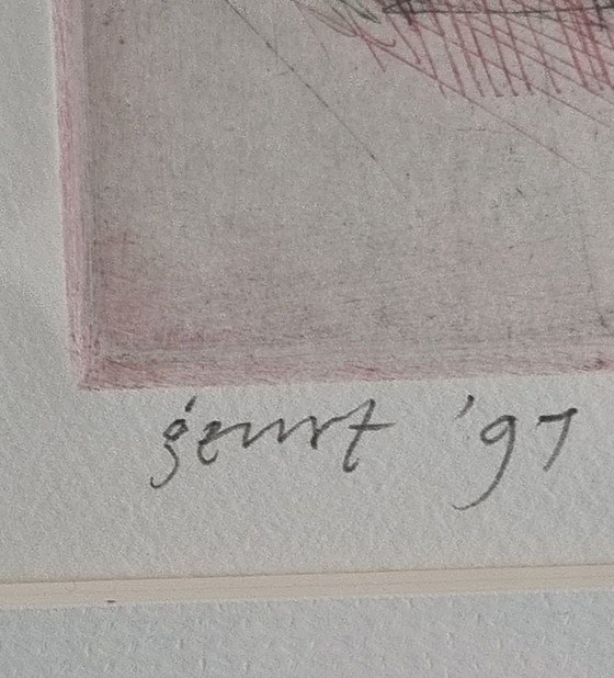 Geurt van Dijk "Job 38" Etching – Art, Glass, Paper (photo 6 of 6)