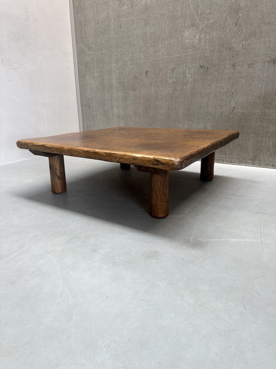 Image 1 of XL Vintage massief houten salontafel