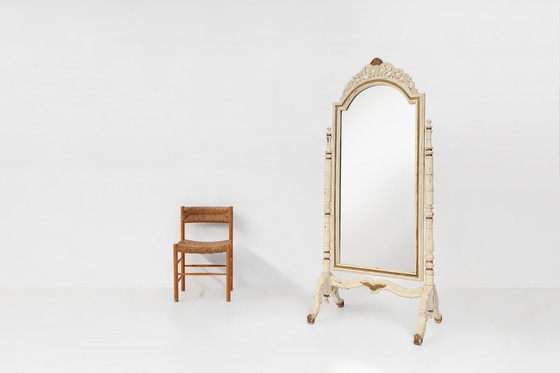 Image 1 of Mid Century - Miroir de coiffeuse en bois français de style baroque