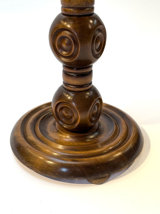 Beistelltisch aus Holz mit Sockel – nach Art von Charles Dudouyt