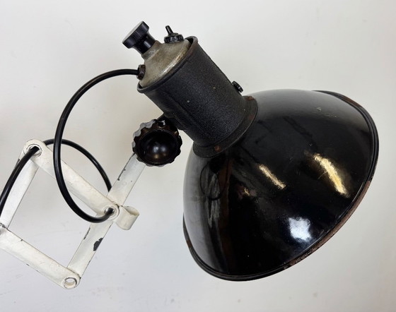 Image 1 of Lampada da parete industriale a forbice in smalto nero, anni '50