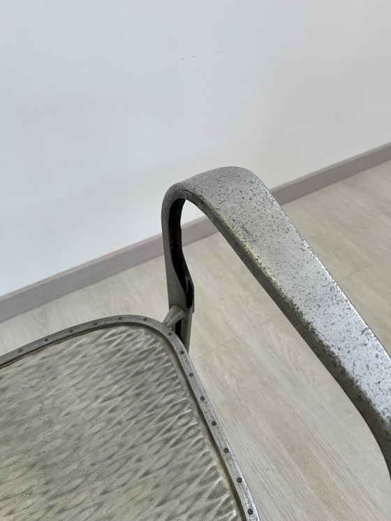 Image 1 of Aluminiumstühle - Avec-Plakette « Gaston Viort - Salon de Provence »