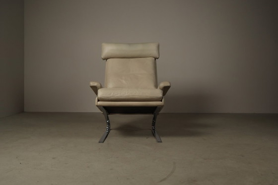 Leren "Swing" loungefauteuil met poef voor COR Duitsland, jaren 60 – Hockers en poefs, Chrome, Leather (photo 14 of 15)