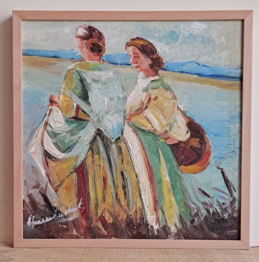 Impressionist oil painting of a seascape – schilderijen tekeningen, Mdf