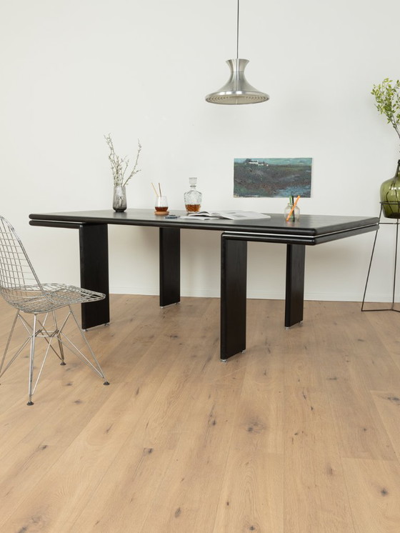Image 1 of Postmodern desk from the 1980s in black stained ash veneer
