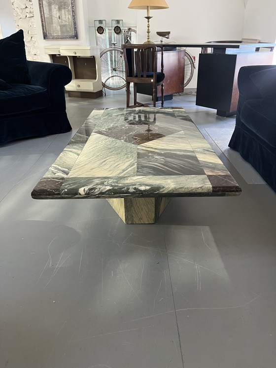 Image 1 of Mesa de centro rectangular de mármol 70s