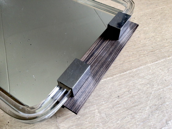 Image 1 of Art-Deco-Dienblade mit Spiegelglas