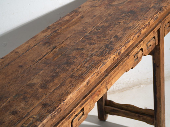 Large pine altar console table with openwork frieze – China, circa 1930 (photo 25 of 40)