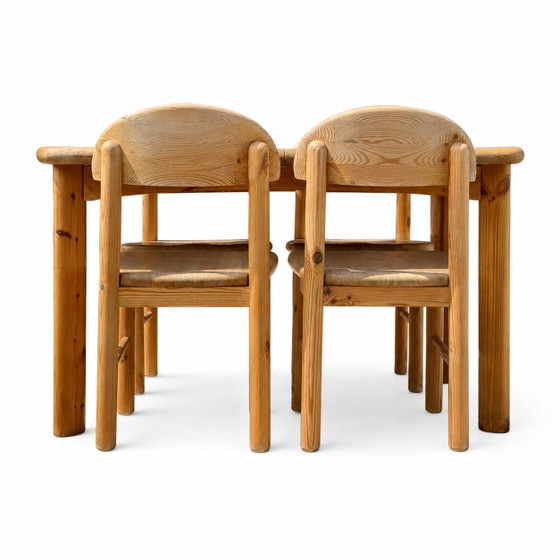 Rainer Daumiller Pine Dining Set of 6 Extendable table, Wood, Beige, Rustic (photo 5 of 12)