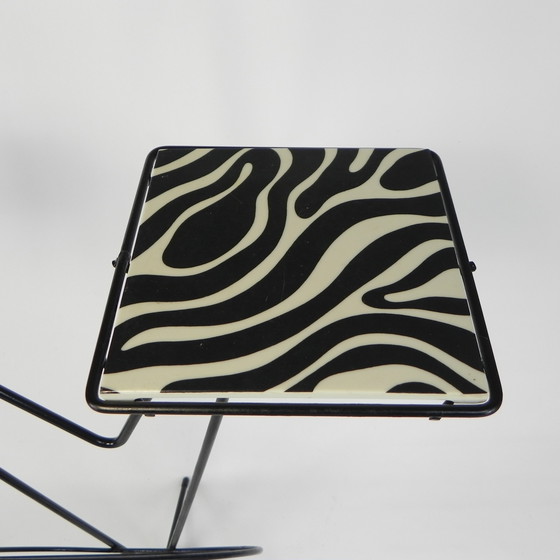 Image 1 of Fifties side table with newspaper rack and COGEBI ORNAMIN parts