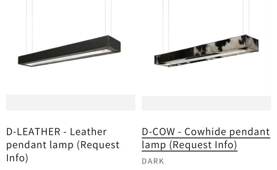 Image 1 of DARK “D-leather” -Ivan Missine- iconisch, belgisch design hanglamp 90,s