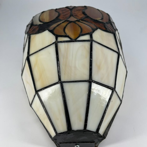 Image 1 of 2 vintage wall lamps in Tiffany style – leaded glass / Art Nouveau Revival