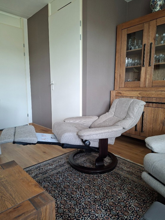 Image 1 of Set Stressless Mayfair Medium Power leg + accu fauleuils met elektrische relax: