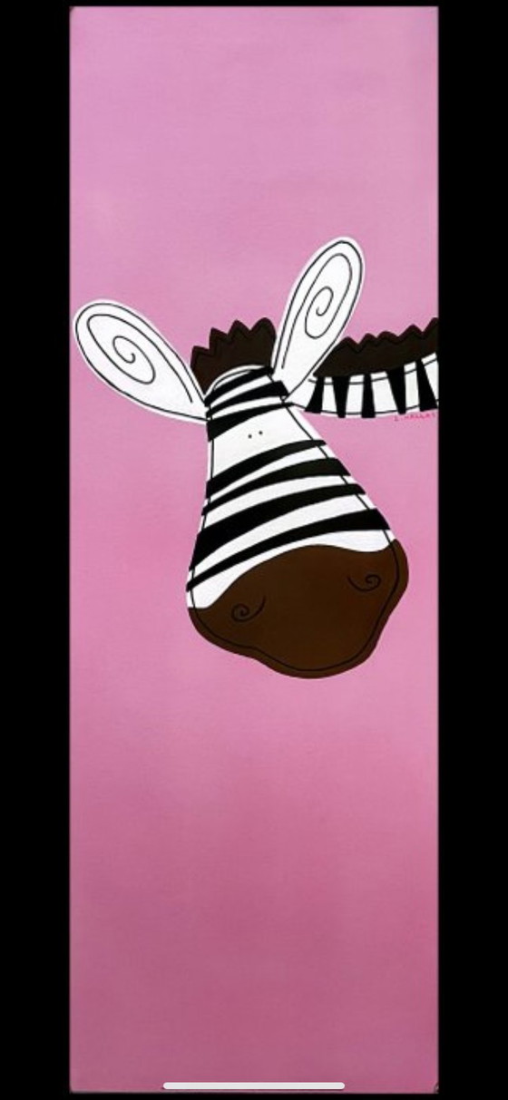 Image 1 of Par de carteles litográficos de Lesley Hallas (2010) - Cebra y Tigre

