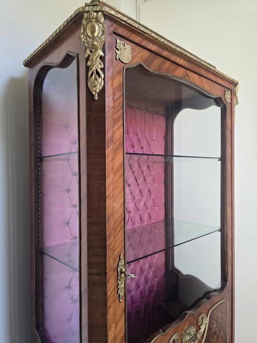 Louis XV Vitrinekast – vitrinekasten, Glass, Velvet