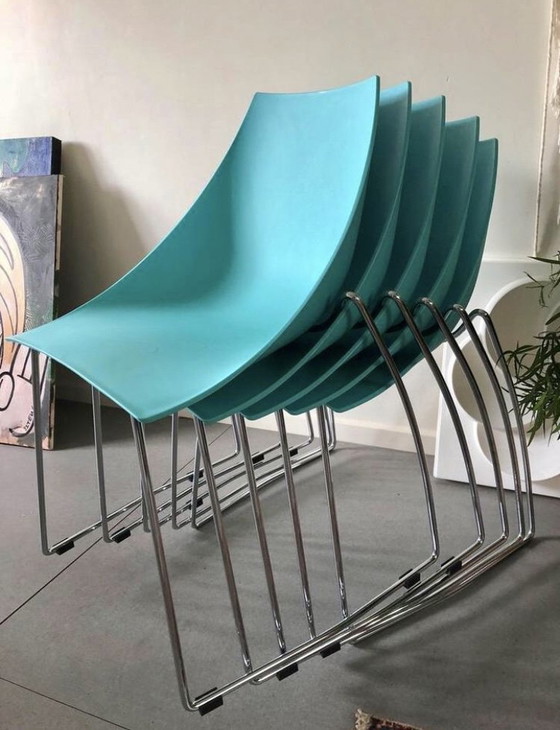 Image 1 of Set di 5 sedie italiane Parri Hoop Design in filo metallico