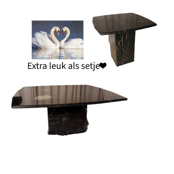 Image 1 of Coffee table marble vintage travertine