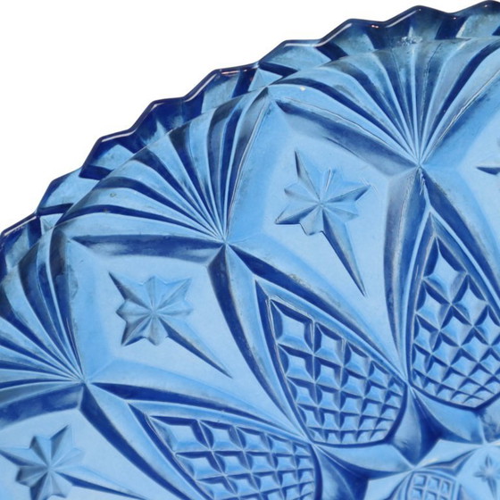 Image 1 of Frutero francés de cristal azul