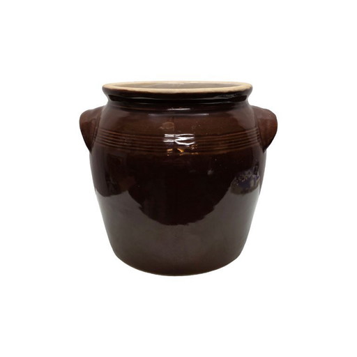 Large French brown glazed funnel jar, 2nd half 20th century