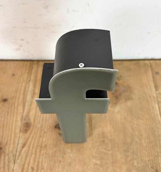 Image 1 of Vintage Grey Illuminated Letter F , 1970s