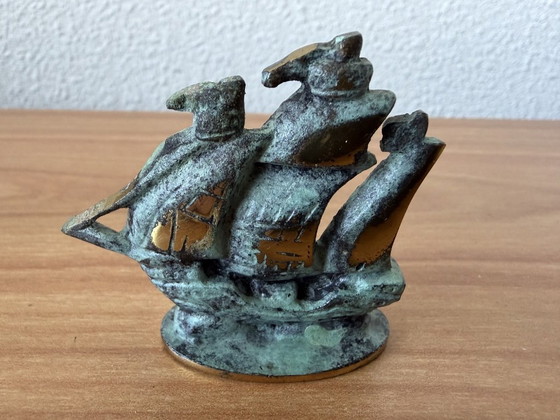 Image 1 of Objet unique de Walter Bosse. Navire des années 1950.