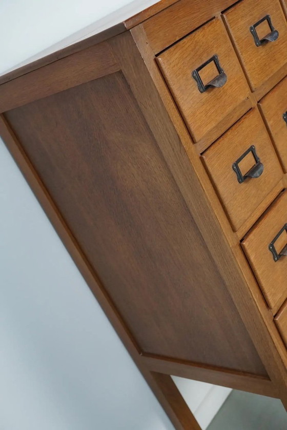 Image 1 of Botiquín/archivador antiguo holandés de roble, años 30